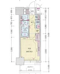 プレリス太閤通セルシア 1Kの間取図画像