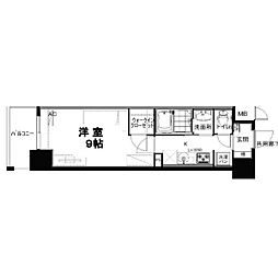 アモンリオブランシュ 1Kの間取図画像