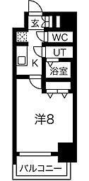 メイクスアート太閤通 1Kの間取図画像