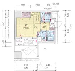 プレサンス鶴舞パークグラッド 1Kの間取図画像
