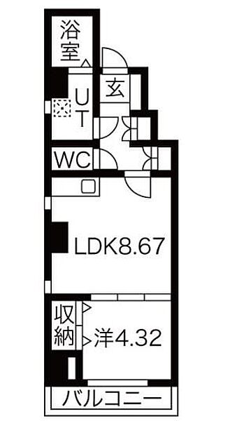 愛知県名古屋市中村区亀島２丁目(賃貸マンション1LDK・8階・34.98㎡)の写真 その2