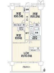 ディオ・フェルティ雲雀丘 3LDKの間取図画像