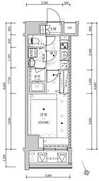 ベルシード上野松が谷 4階1Kの間取り