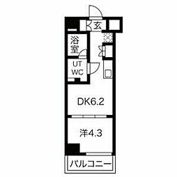 マテリア千住大橋 5階1DKの間取り