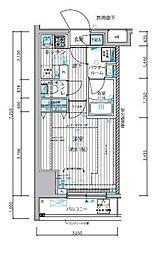 MAINSTAGE新御徒町 1Kの間取図画像