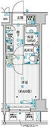 LE-LION豊洲WISEレジデンス 1Kの間取図画像