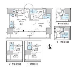 パークアクシス東陽町・親水公園 1LDKの間取図画像