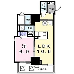 アビタ・ヴァン 1LDKの間取図画像