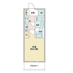 ラドゥセールお花茶屋2 1Kの間取図画像