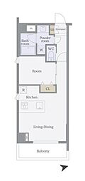 スカイコート押上弐番館 1LDKの間取図画像