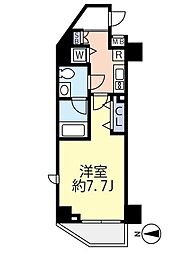 グランヴァン大島 1Kの間取図画像