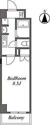 Uresidence東陽町 1Kの間取図画像