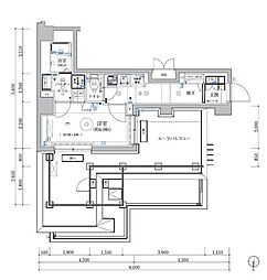 グランヴァン深川木場 1Kの間取図画像