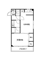 ワコーレ千住A棟 1LDKの間取図画像