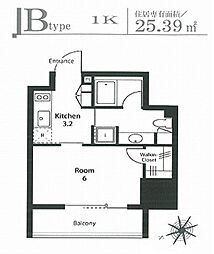 ステイシス町屋 1Kの間取図画像