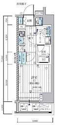MAINSTAGE北千住3 1Kの間取図画像