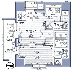 ヴェルディーク浅草 1DKの間取図画像