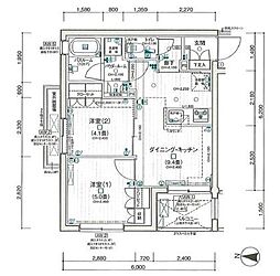 デュオステージ京成曳舟 2DKの間取図画像