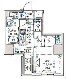 ルクレ墨田緑3 1Kの間取図画像