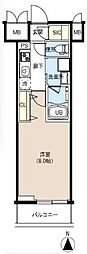 レクシード辰巳スカイガーデンテラス 1Kの間取図画像