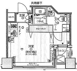 アイフォート千住曙町 1Kの間取図画像