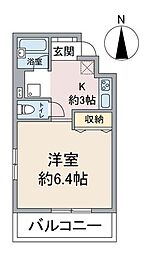 ソレアード 1Kの間取図画像