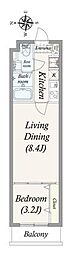 ALPHACOURT町屋 1LDKの間取図画像