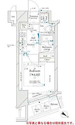 コンシェリア文京根津 1Kの間取図画像