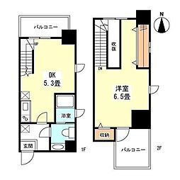 グランビュー御茶ノ水 1DKの間取図画像