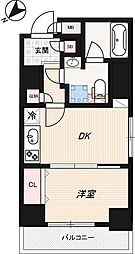 GENOVIA水天宮前2スカイガーデン 1DKの間取図画像
