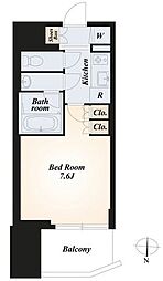 WORVE東京木場 1Kの間取図画像