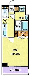 クレヴィスタ亀戸3 1Kの間取図画像
