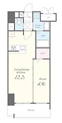 浅草グレイスフルリッチマンション 1LDKの間取図画像