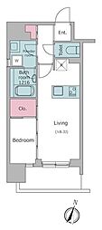 デュオフラッツ飯田橋WEST 1LDKの間取図画像