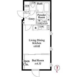 CASAPIAZZA亀戸 1LDKの間取図画像