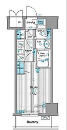 グランド・ガーラ銀座 1Kの間取図画像