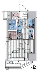 エステムコート亀戸TOKYOEAST 1Kの間取図画像