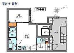 LUORE文京本駒込 1LDKの間取図画像