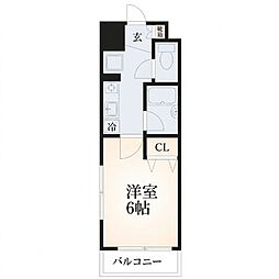 モンシェール錦糸町 1Kの間取図画像