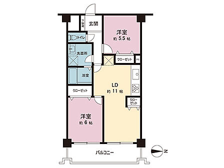 2LDK 間取り