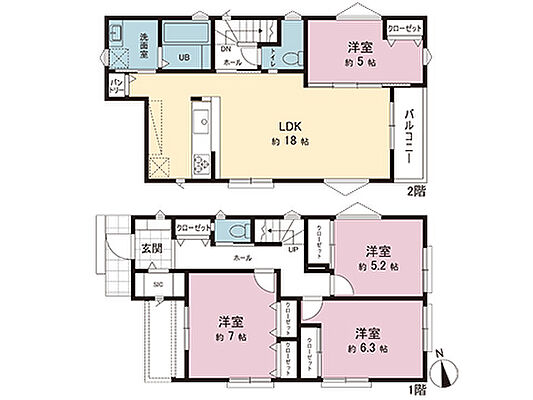 間取り 横浜市旭区上川井町 中古戸建　B号棟