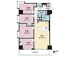 ダイアパレスウィザス追浜 4LDKの間取図画像