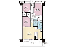 ポートヴィラージュ浦賀C棟 3LDKの間取図画像
