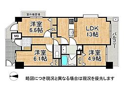 エーベル塚口参番館 3LDKの間取図画像