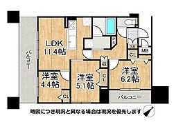 グローバル御幣島駅前 2SLDKの間取図画像