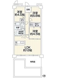 ディオ・フェルティ丹波橋右芳館 3LDKの間取図画像