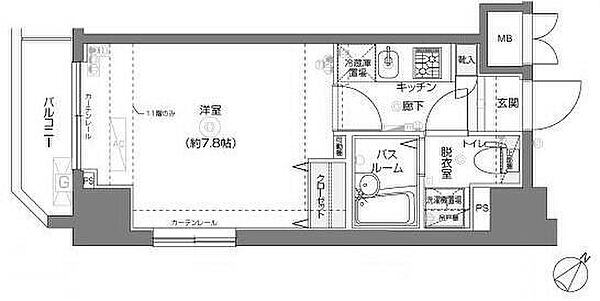 神奈川県横浜市中区不老町3丁目(賃貸マンション1K・4階・23.22㎡)の写真 その2