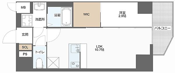 MELDIA CREST 桜ノ宮 Kirsch 0303｜大阪府大阪市都島区中野町4丁目(賃貸マンション1LDK・3階・33.62㎡)の写真 その2