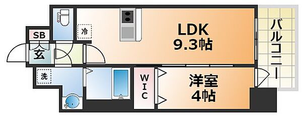 エスライズ神戸三宮山手通壱番館 ｜兵庫県神戸市中央区国香通6丁目(賃貸マンション1LDK・5階・34.00㎡)の写真 その2