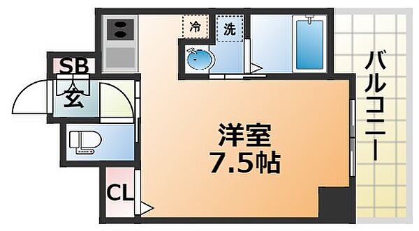 MJC神戸ブレイヴ ｜兵庫県神戸市兵庫区三川口町2丁目(賃貸マンション1R・4階・24.53㎡)の写真 その2